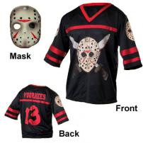 Friday The 13th Jason Voorhees Hockey Jersey & Mask Teen Size.