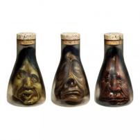 Shrunken Heads In Flasks (Set Of 3)