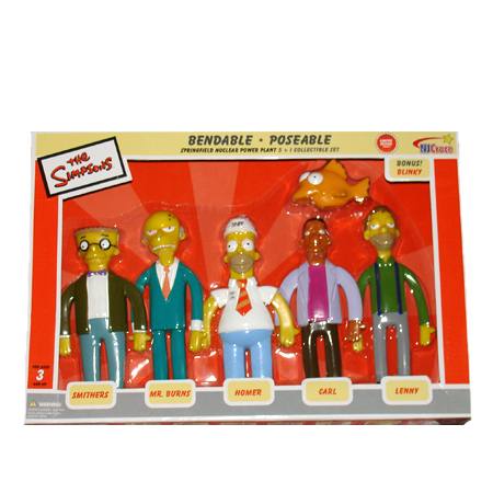 The Simpsons Set Of 5 Bendy Power Plant Figures