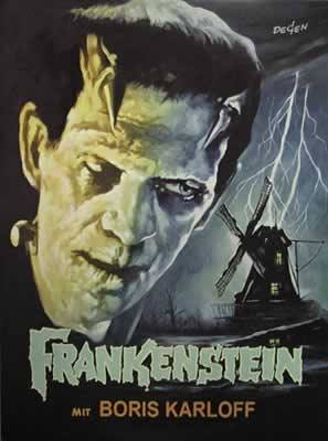 Frankenstein Movie Poster Boris Karloff European Version